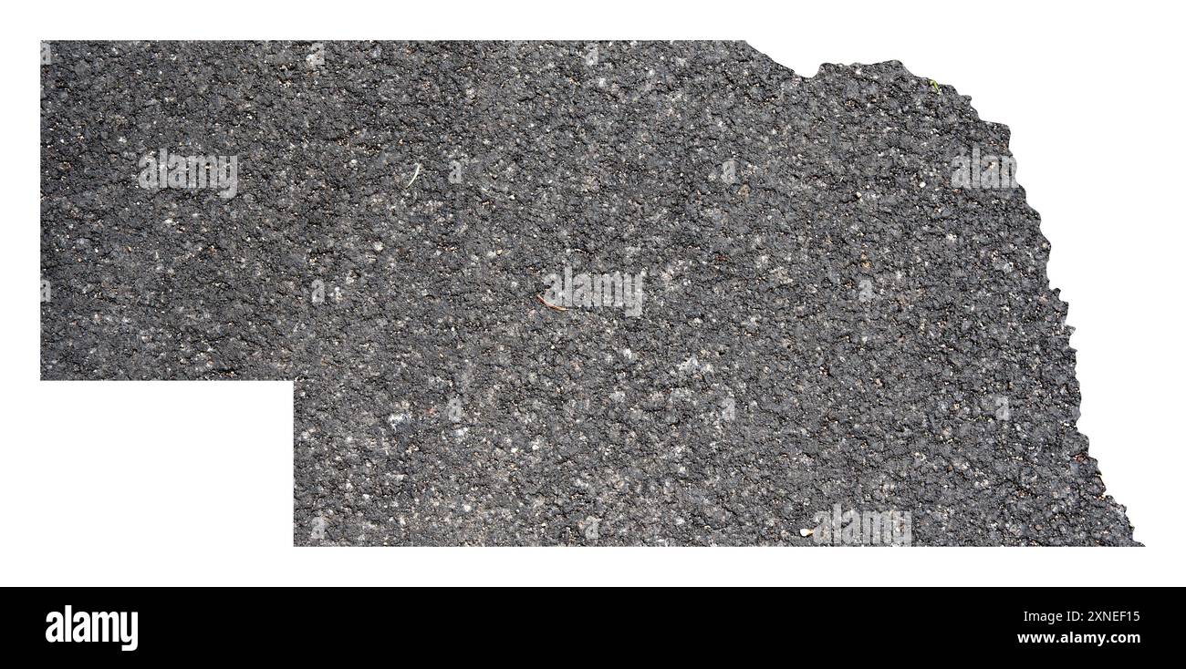 Symbol Map of the State Nebraska - Symbol Map Of The State Nebraska United States Of America Showing The Outline Of The State As An Asphalt Surface 2XNEF15