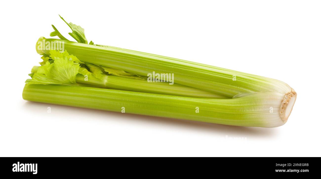celery stalk path isolated on white Stock Photo