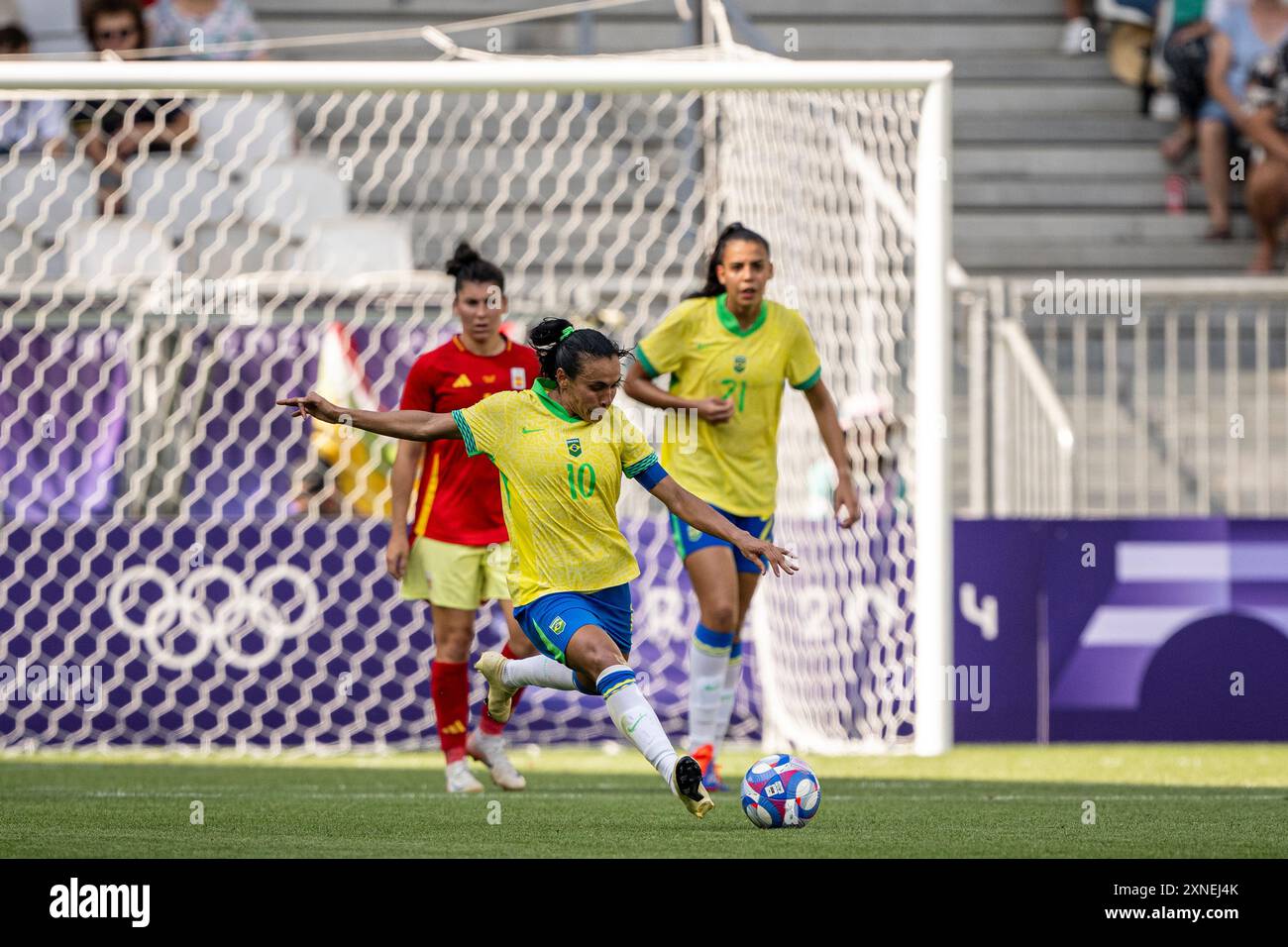 Bordeaux, France. 31st July, 2024. Marta of Brazil in action during the ...