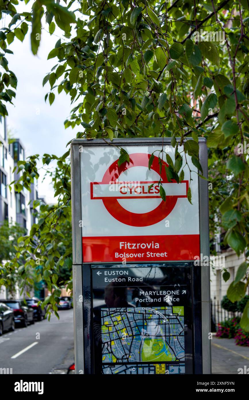 Preview 2 Firstrovia Bolsover Street Fitzrovia Cycle Stand Sign, City Of Westminster, London ...
