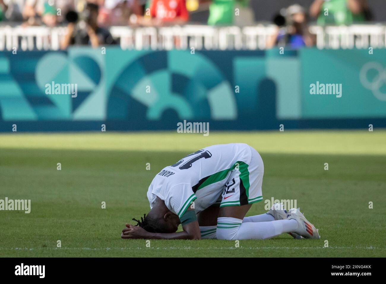 Nigeria's Uchenna Kanu react after the final whistle is blown of the ...