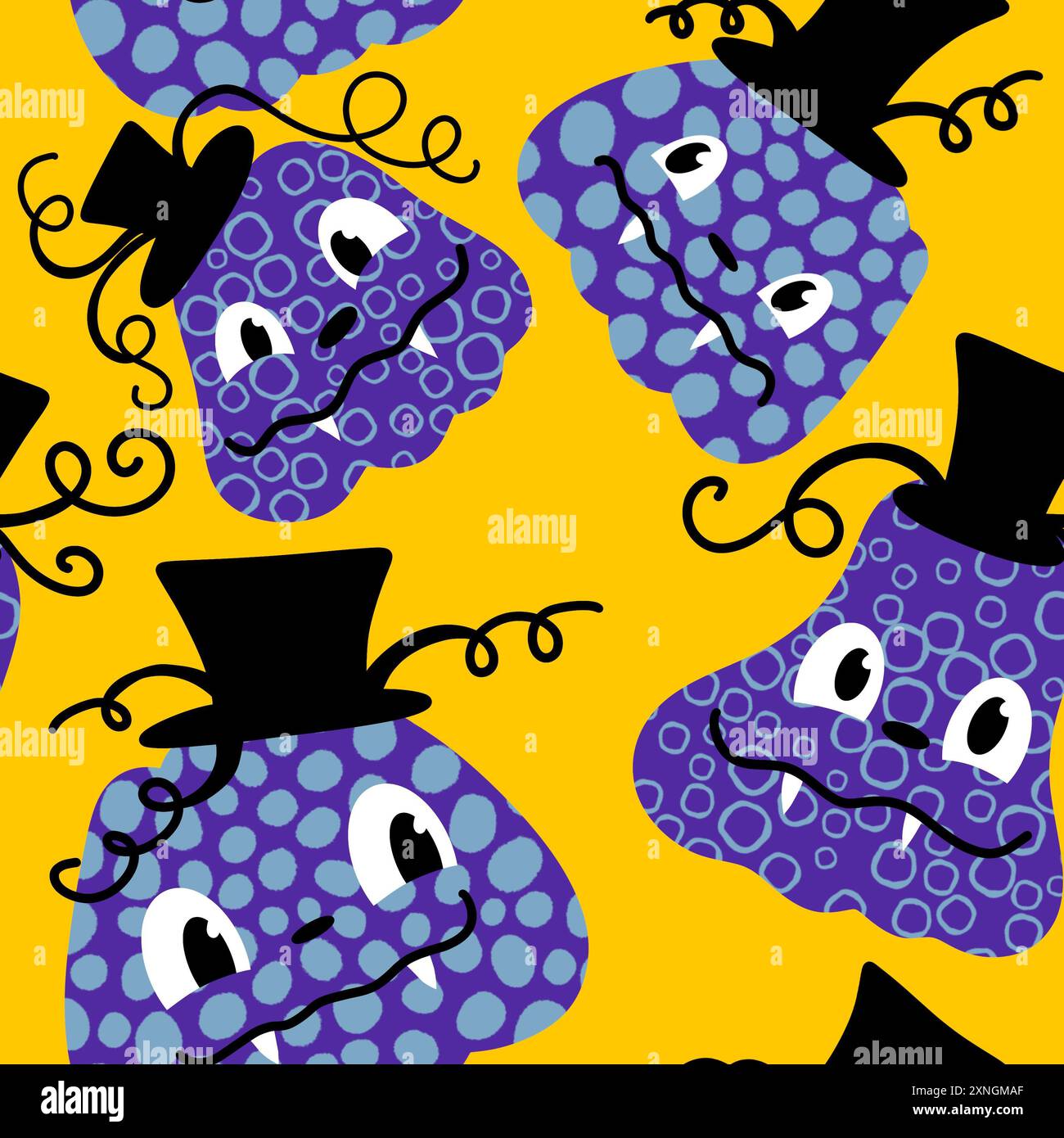 Halloween pumpkins seamless monsters pattern for wrapping paper and ...
