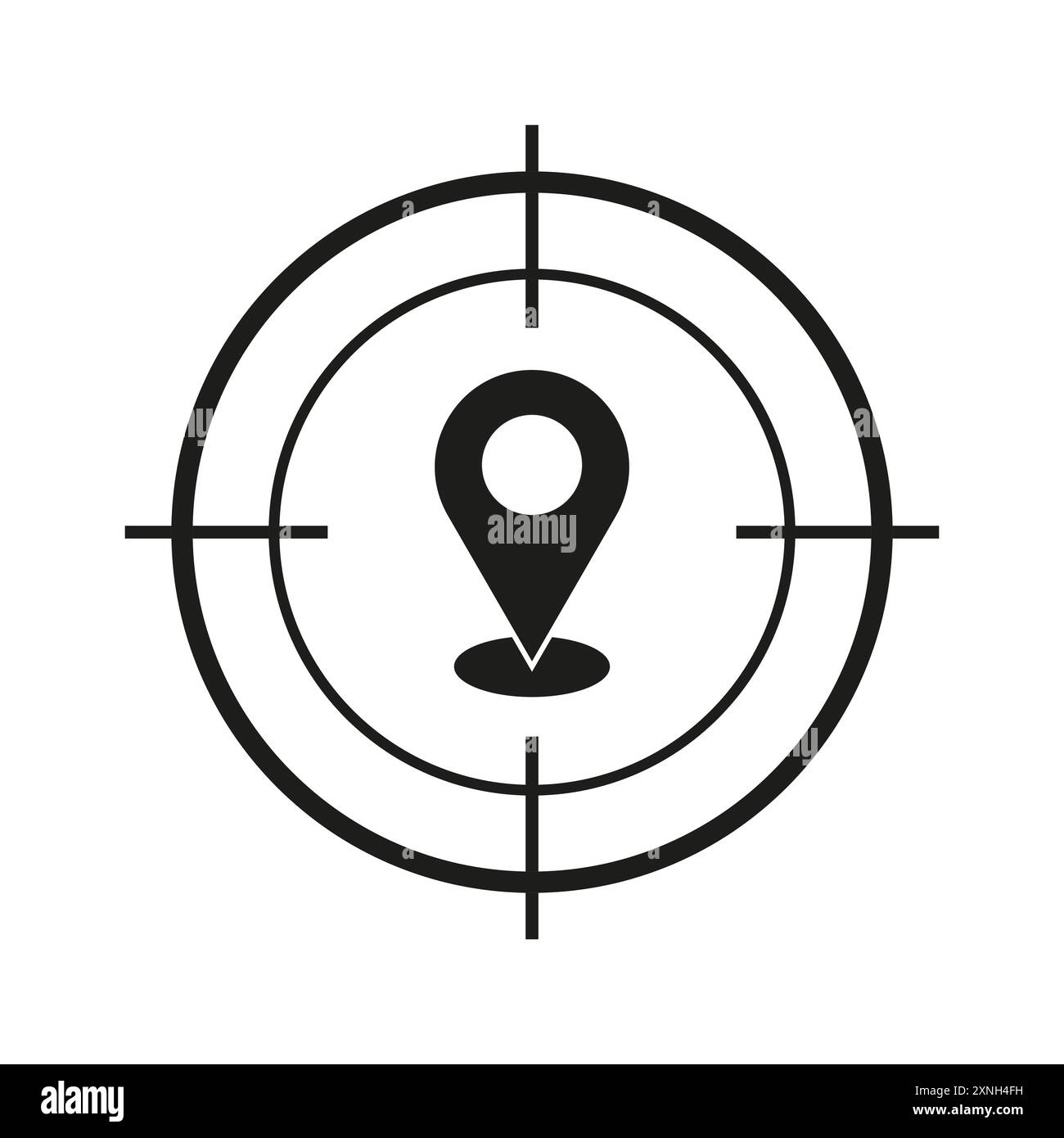 Location target icon. GPS pinpoint symbol. Navigation marker vector ...