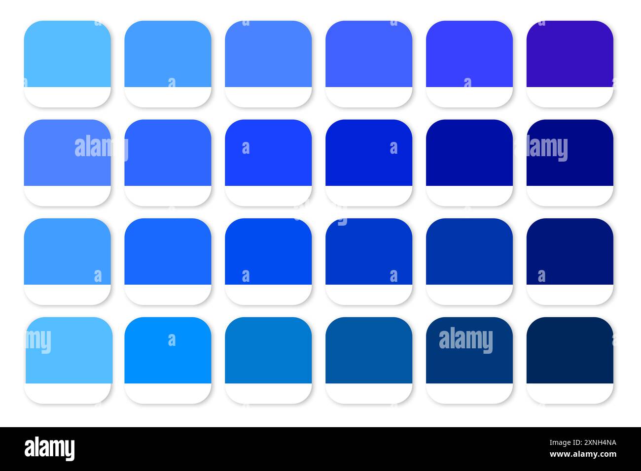 Blue color palette. Various shades of blue. Gradient swatches. Vector