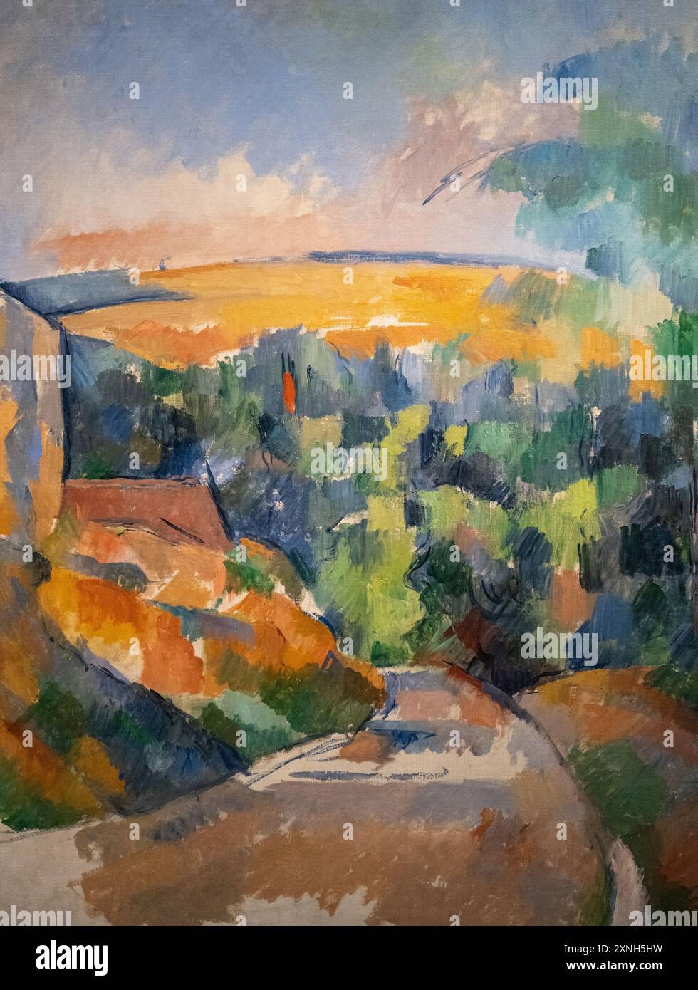 painting by Paul Cezanne called The Bend in the Road, painted in 1900/ ...