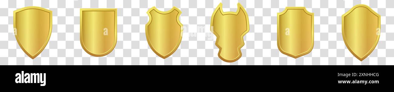 Glass and glossy sign trophy medal collection. Vector illustration. Set ...