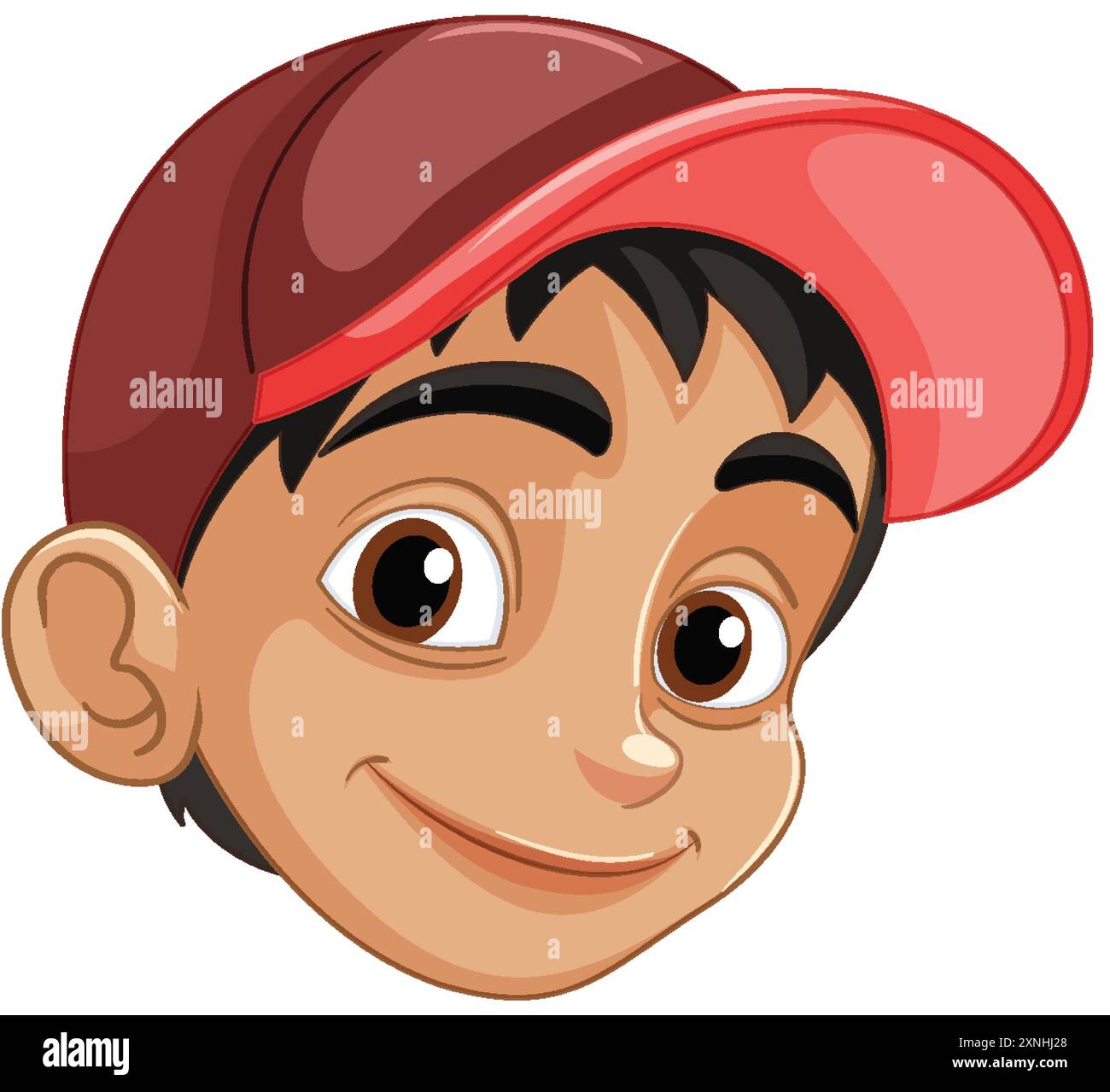 Illustration of a happy boy wearing a cap Stock Vector Image & Art - Alamy