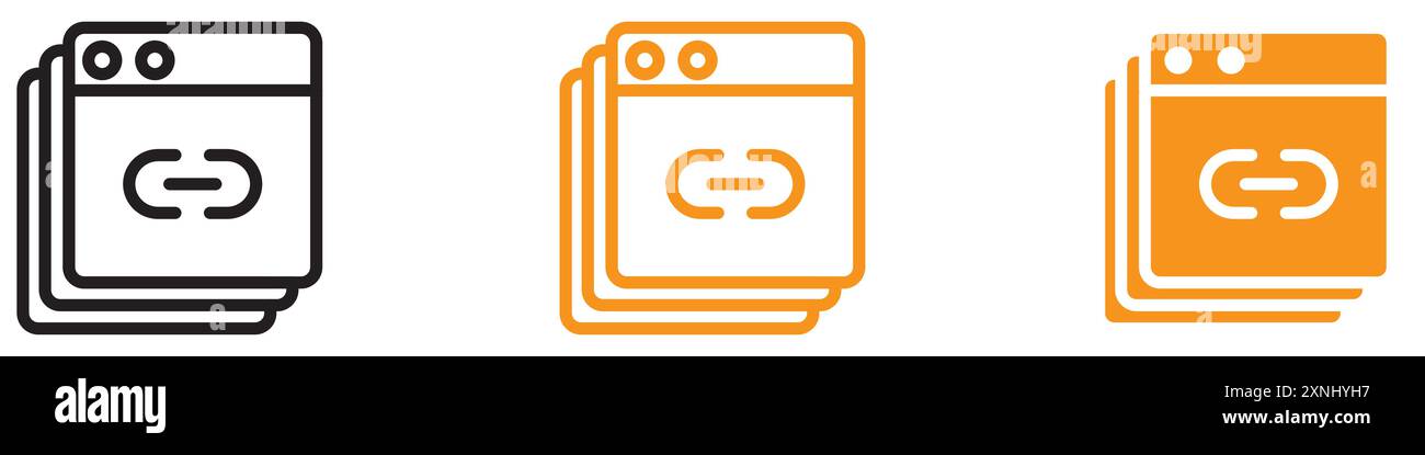 Backlink icon web design logo set collection in flat vector Stock Vector