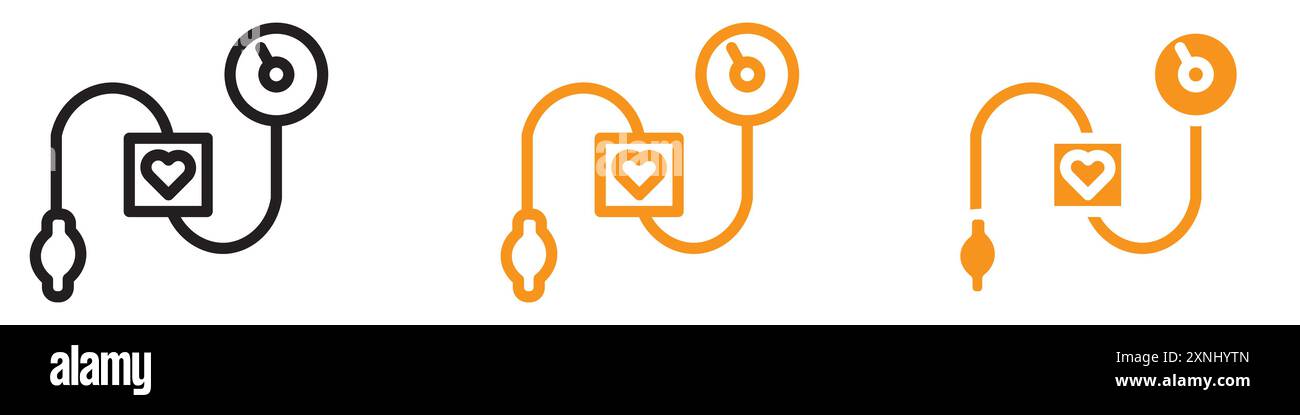 Blood pressure icon web design logo set collection in flat vector Stock Vector