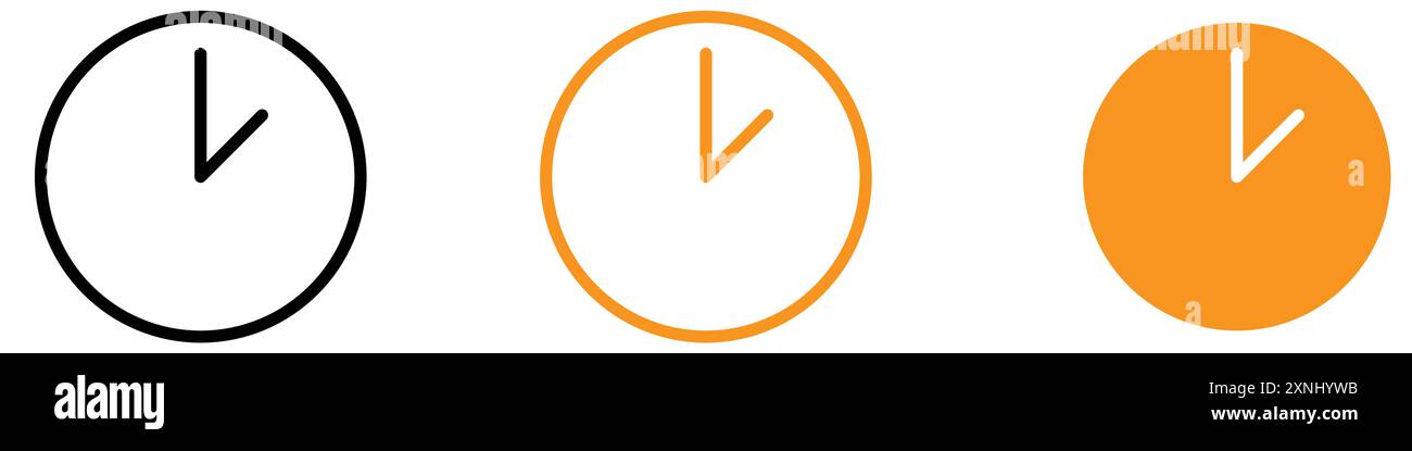 Clock icon web design logo set collection in flat vector Stock Vector