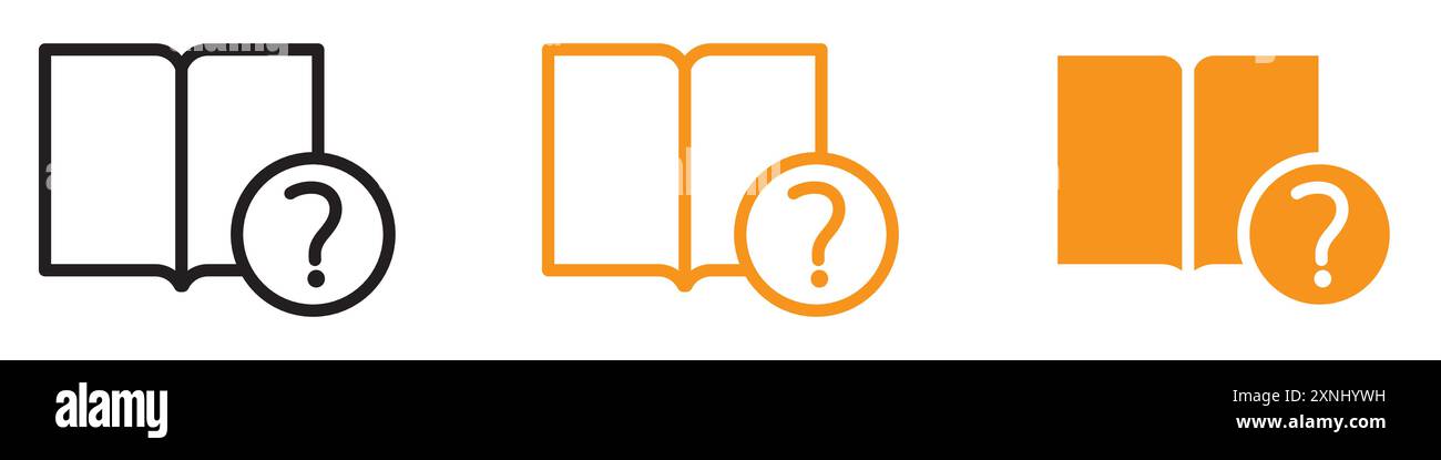 book with question mark icon web design logo set collection in flat vector Stock Vector