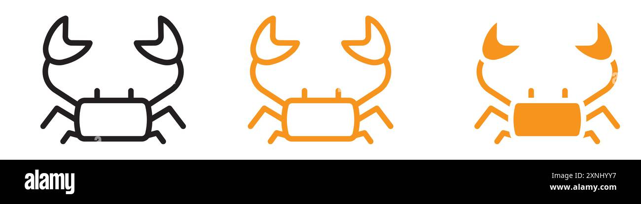 Crabs icon web design logo set collection in flat vector Stock Vector