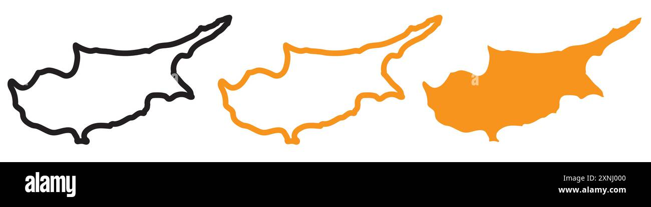 Cyprus map icon web design logo set collection in flat vector Stock Vector