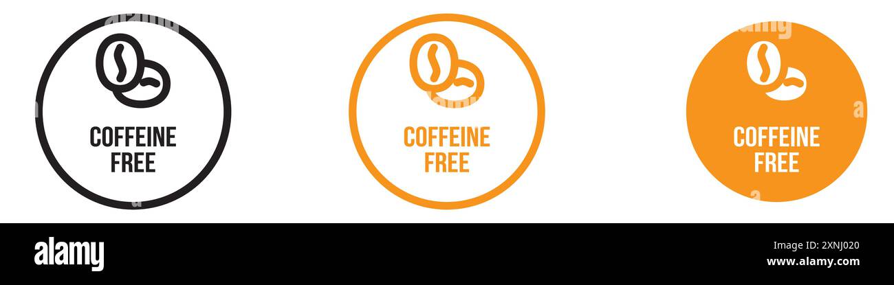 coffeine free icon web design logo set collection in flat vector Stock Vector