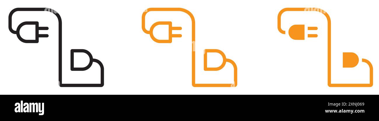Connect plug icon web design logo set collection in flat vector Stock ...