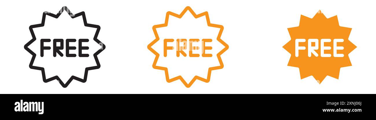 Free label icon web design logo set collection in flat vector Stock Vector