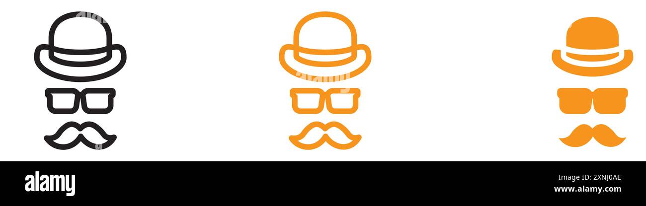 Gentleman icon web design logo set collection in flat vector Stock Vector