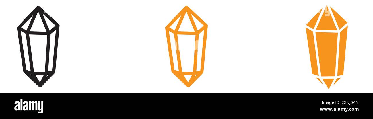 crystal prism icon web design logo set collection in flat vector Stock Vector