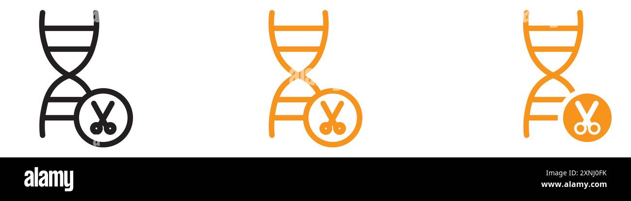 genome editing icon web design logo set collection in flat vector Stock Vector