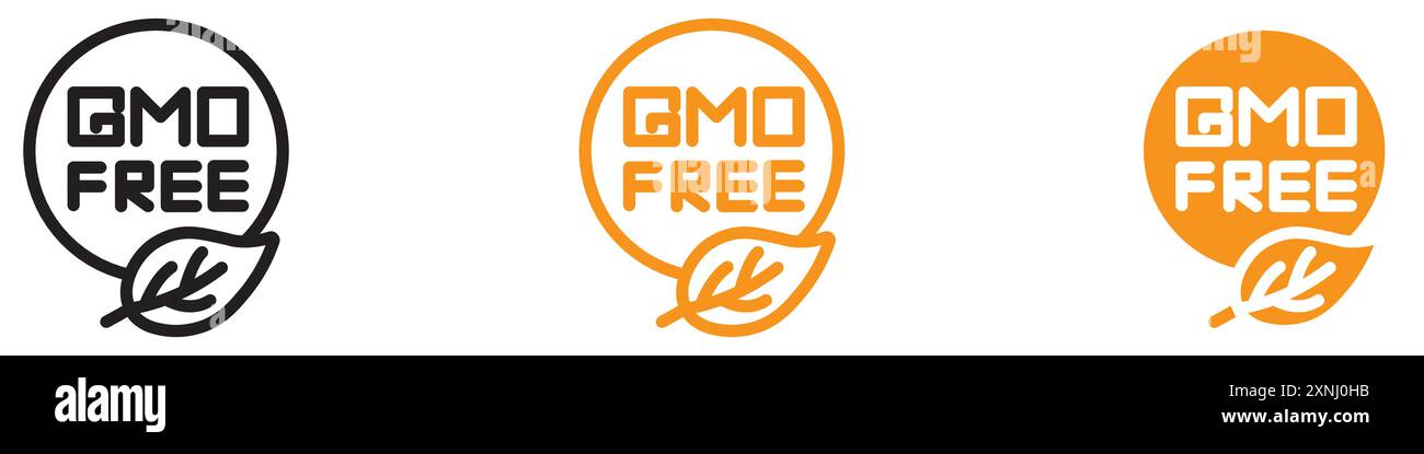 gmo free icon web design logo set collection in flat vector Stock Vector