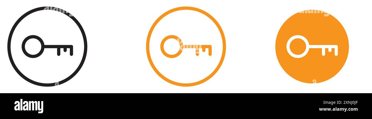 Key icon web design logo set collection in flat vector Stock Vector ...