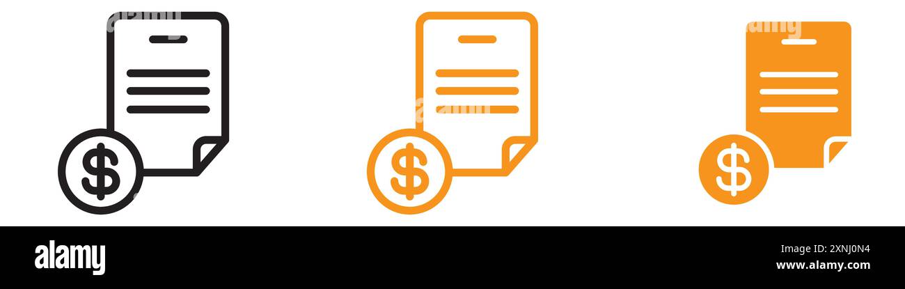 Invoice icon web design logo set collection in flat vector Stock Vector