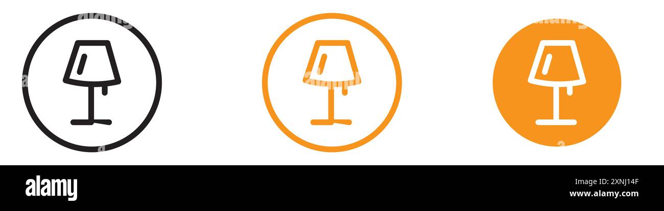 Night Bedside Lamp icon web design logo set collection in flat vector Stock Vector