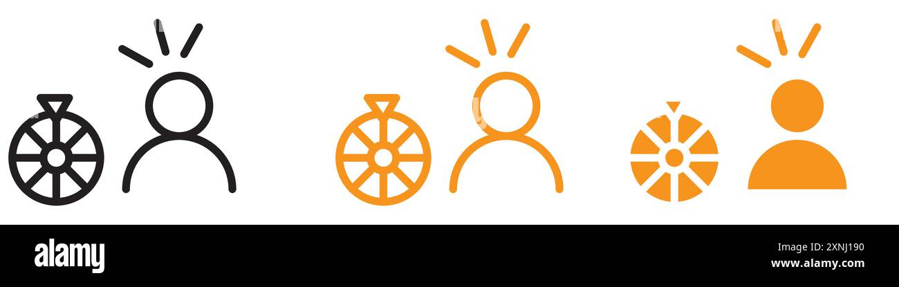 Men luck icon web design logo set collection in flat vector Stock ...
