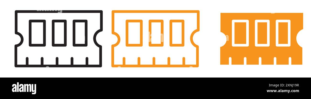 memory, ram icon web design logo set collection in flat vector Stock Vector