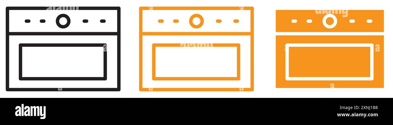 Oven icon web design logo set collection in flat vector Stock Vector