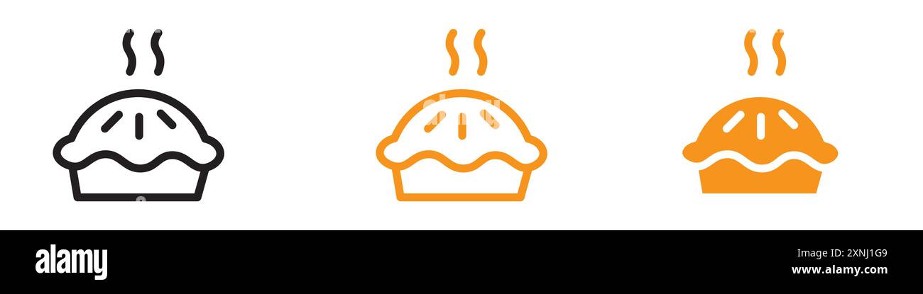 Pie icon web design logo set collection in flat vector Stock Vector