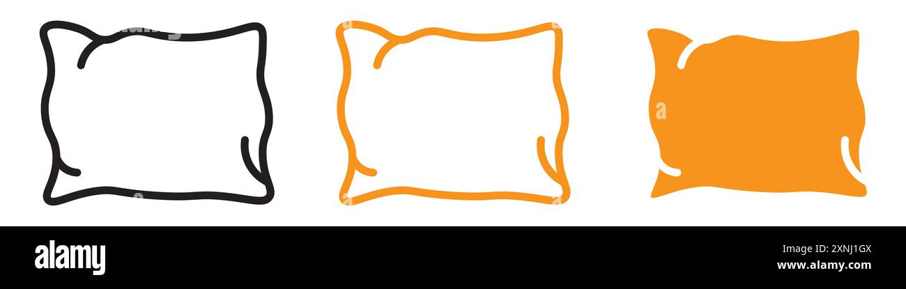 Pillow icon web design logo set collection in flat vector Stock Vector