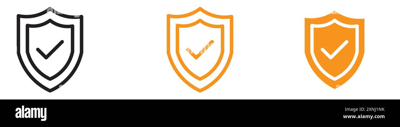Shield icon web design logo set collection in flat vector Stock Vector
