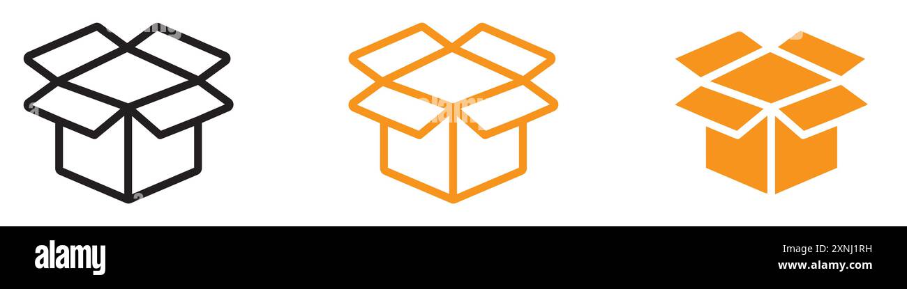 Unpack icon web design logo set collection in flat vector Stock Vector ...