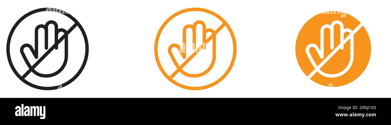 Stop violence icon web design logo set collection in flat vector Stock Vector