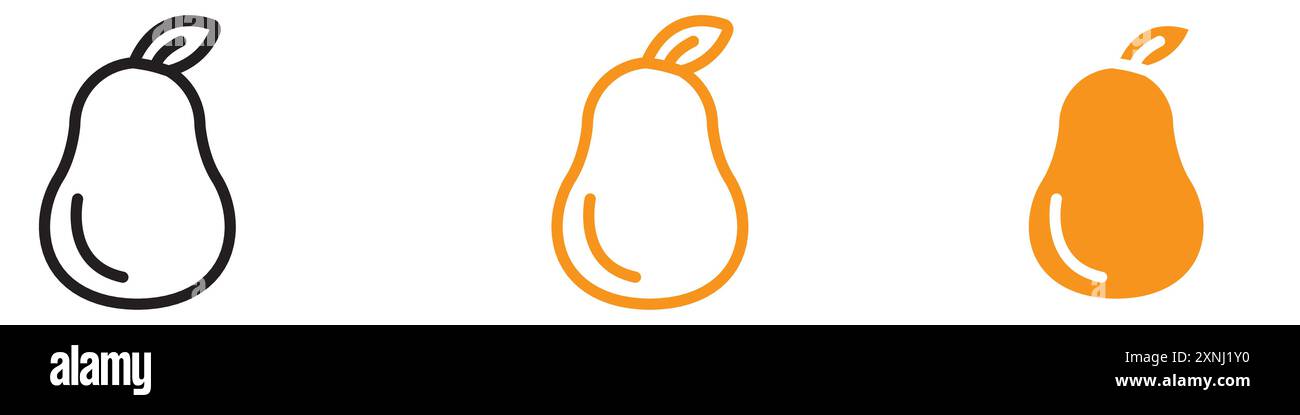 Pear icon web design logo set collection in flat vector Stock Vector ...