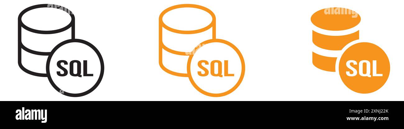 SQL server icon web design logo set collection in flat vector Stock ...