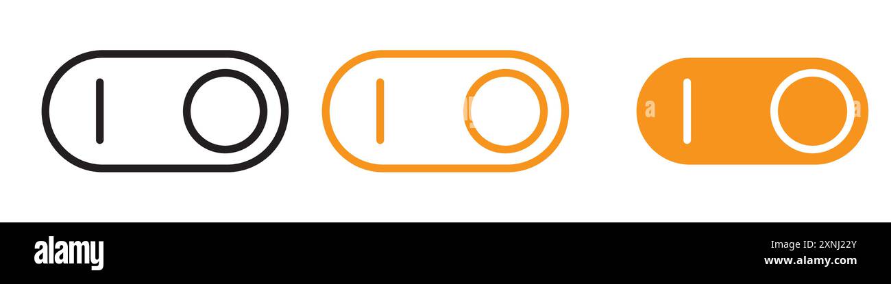 Toggle switch icon web design logo set collection in flat vector Stock Vector