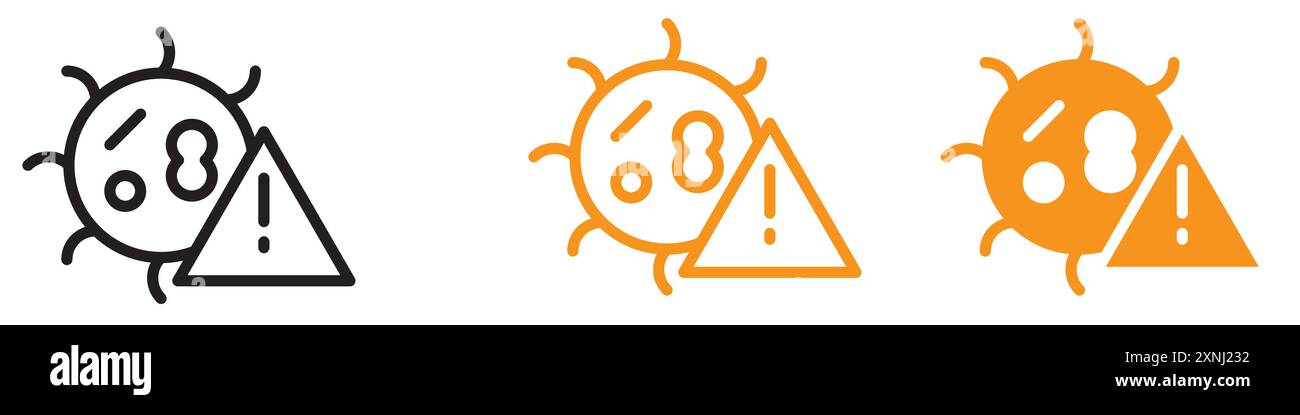 Virus Warning Alert icon web design logo set collection in flat vector ...