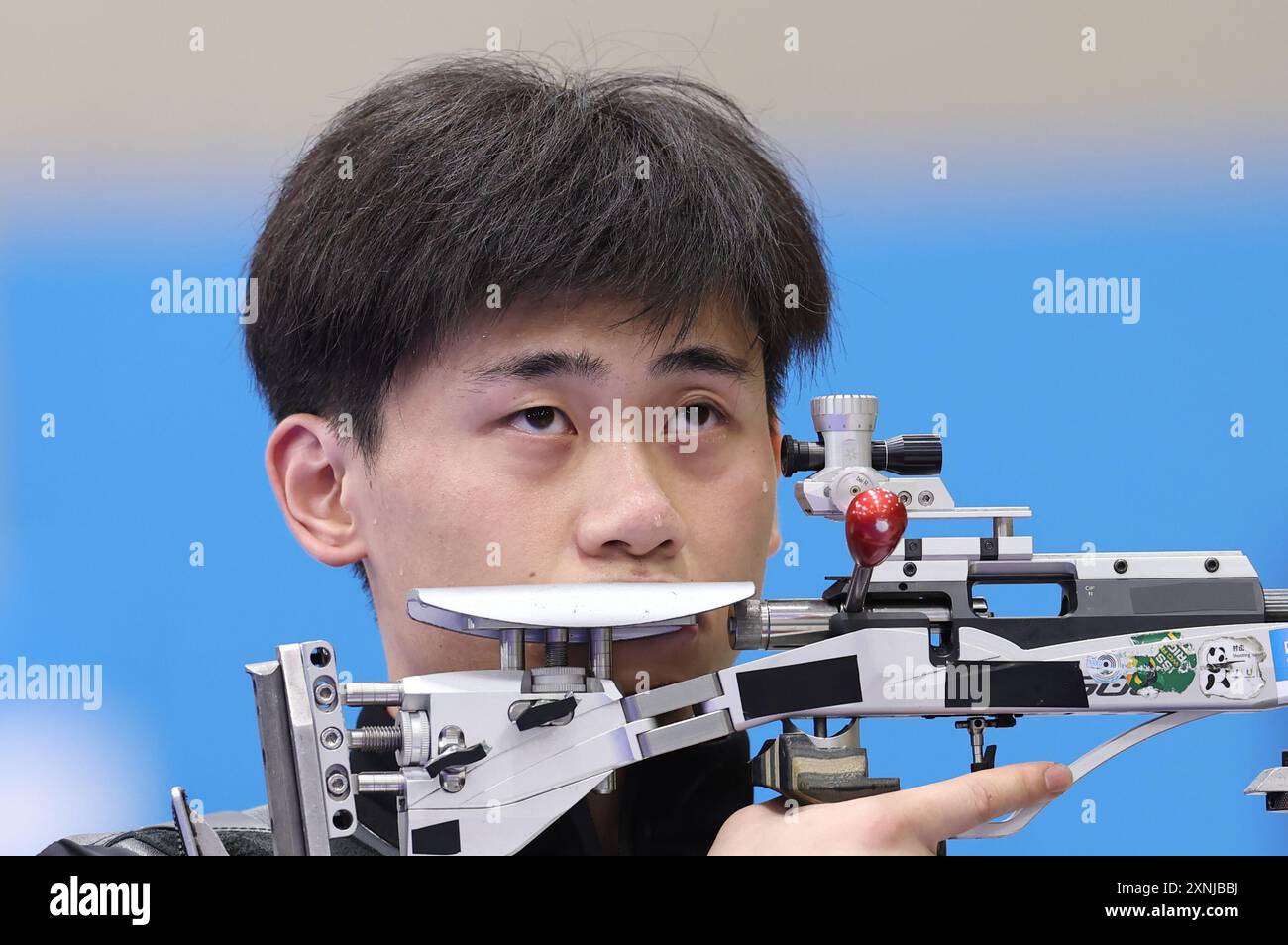 Chateauroux, France. 1st Aug, 2024. Liu Yukun of China reacts during ...