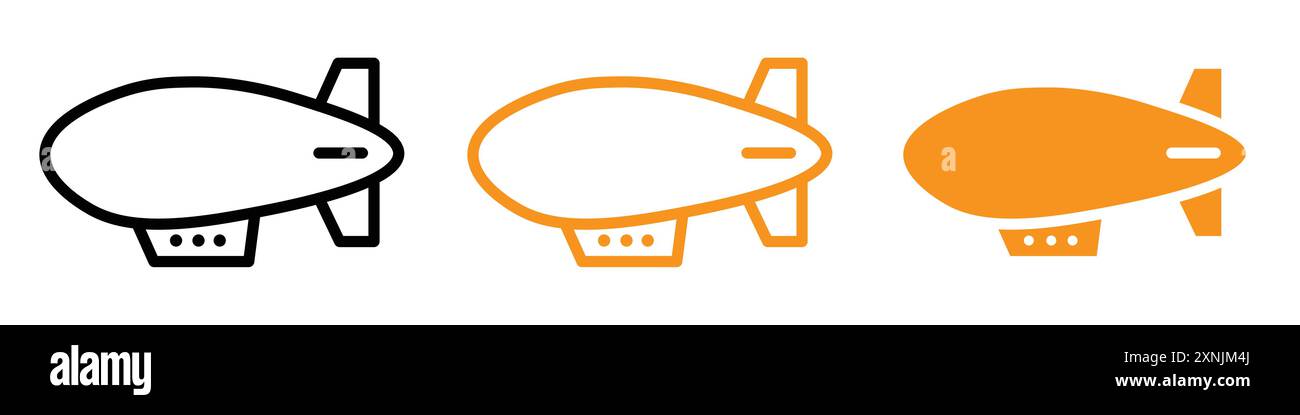 Airship icon web design logo set collection in vector Stock Vector