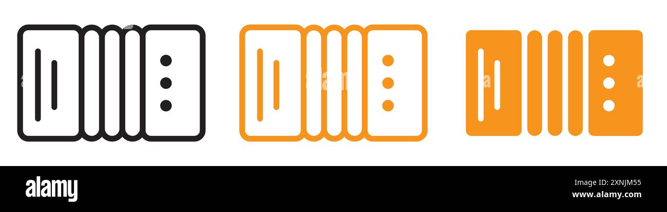 Accordion icon web design logo set collection in vector Stock Vector