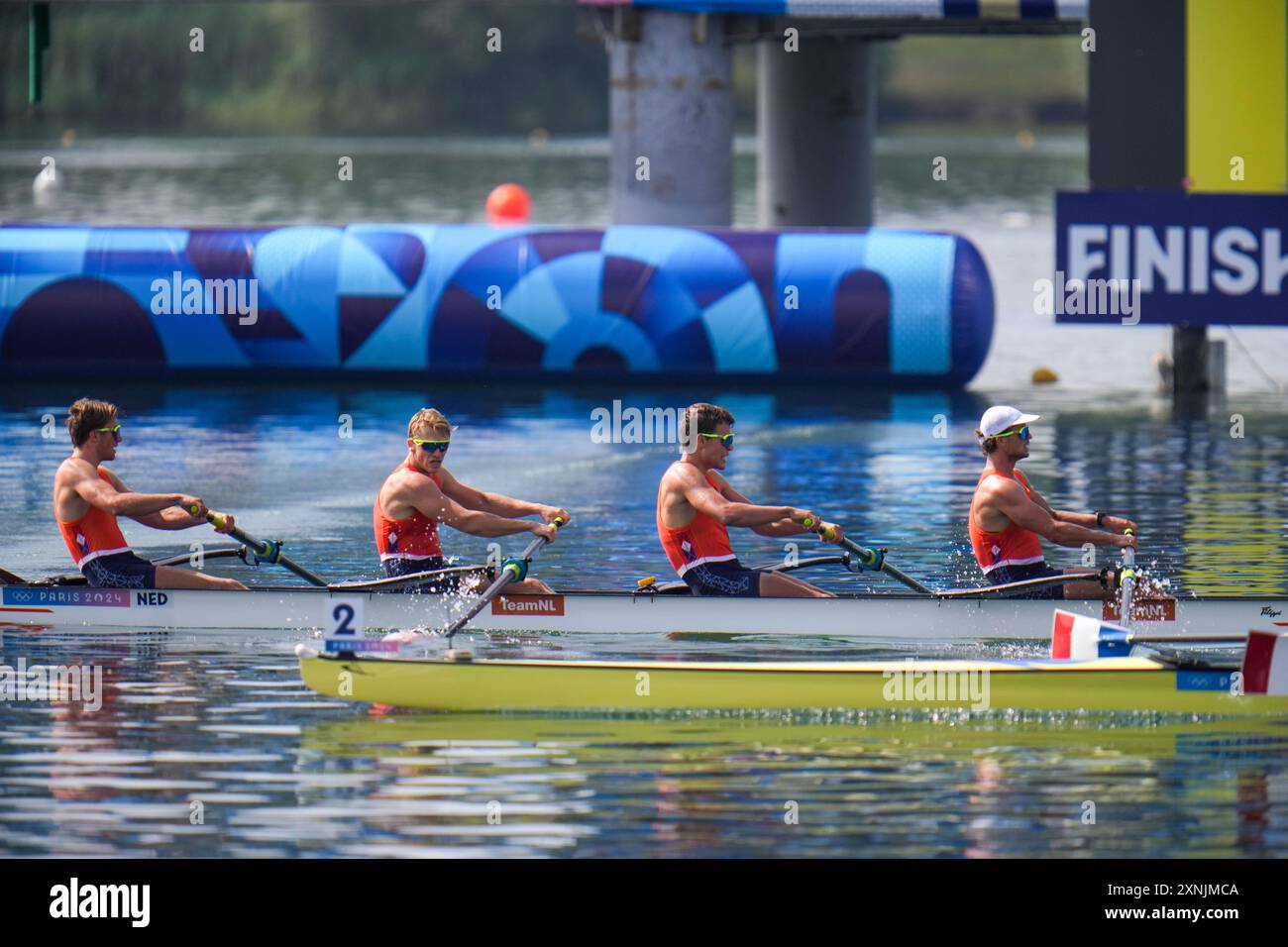 Paris, France. 01st Aug, 2024. PARIS, FRANCE - AUGUST 1: Guus Mollee of the Netherlands, Nelson Ritsema of the Netherlands, Eli Brouwer of the Netherlands, Rik Rienks of the Netherlands competing in the Men's Four Finals during Day 6 of Rowing - Olympic Games Paris 2024 at Vaires-Sur-Marne Nautical Stadium on August 1, 2024 in Paris, France. (Photo by Rene Nijhuis/BSR Agency) Credit: BSR Agency/Alamy Live News Stock Photo