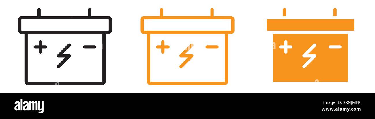 Car battery icon web design logo set collection in vector Stock Vector