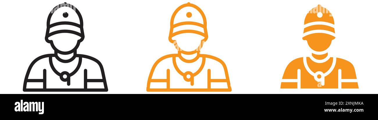 Coach icon web design logo set collection in vector Stock Vector