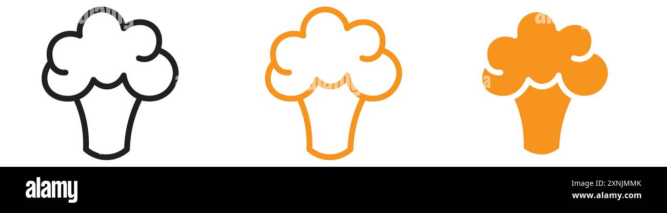 broccoli icon web design logo set collection in vector Stock Vector