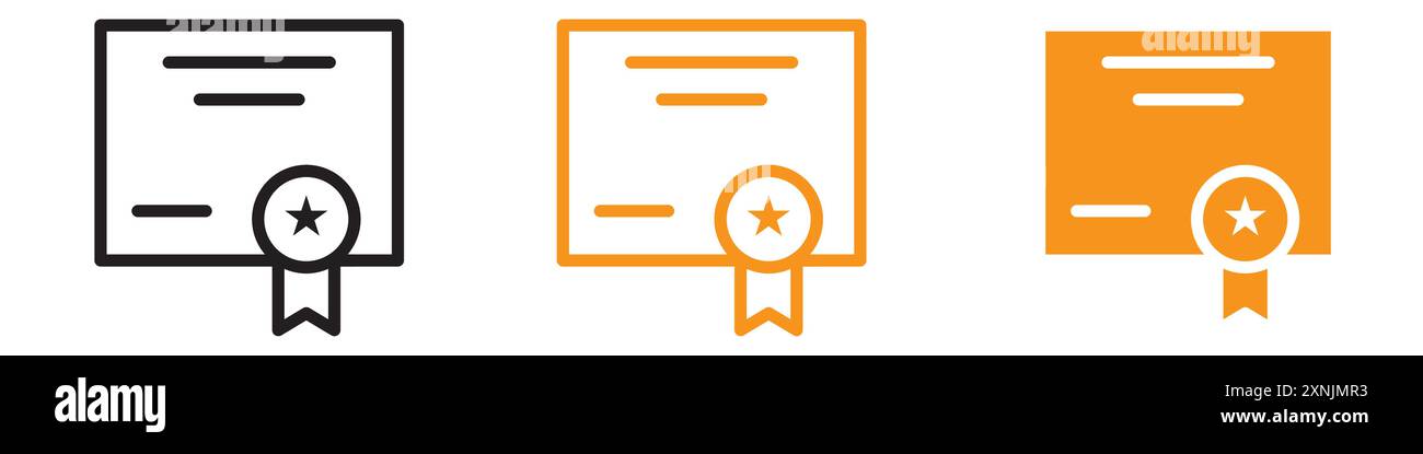 Certificate icon (2) web design logo set collection in vector Stock Vector