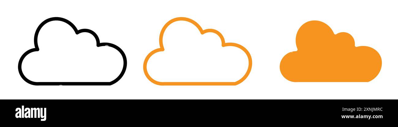 Cloud icon web design logo set collection in vector Stock Vector