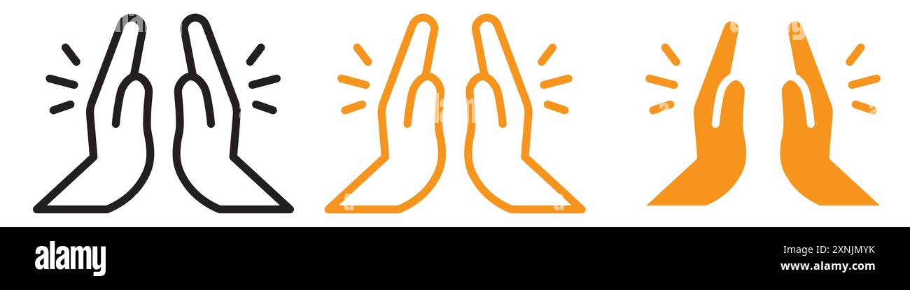 Clapping hand icon web design logo set collection in vector Stock Vector
