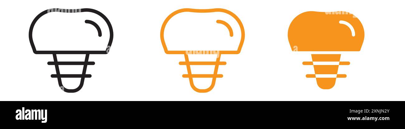 Dental implants icon web design logo set collection in vector Stock Vector